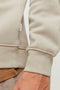 Front image of the Bradley sweat half zip sweatshirt in beige, by brand Jack&jones