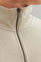 Front image of the Bradley sweat half zip sweatshirt in beige, by brand Jack&jones