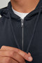 Front image of the Bradley sweat zip hood in black, by brand Jack&jones
