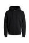 Front image of the Bradley sweat zip hood in black, by brand Jack&jones