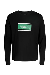 Front image of the Buster ls tee in black, by brand Jack&jones