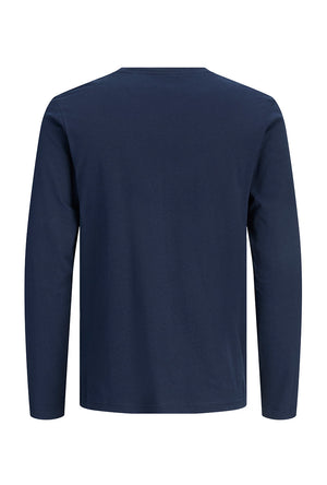 Back image of the Buster ls tee in navy, by brand Jack&jones