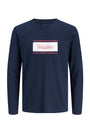 Image of BUSTER LS TEE in navy, by brand JACK&JONES