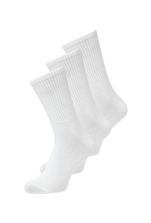 Front image of the Charles tennis sock 3 pack in white, by brand Jack&jones