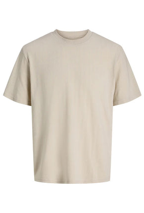 Front image of Chelsea structure tee in beige, by brand Jack&jones