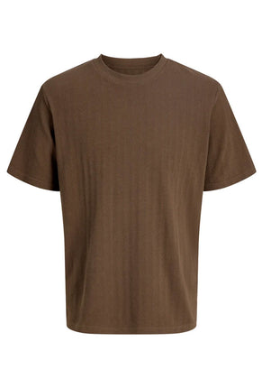 Front image of Chelsea structure tee in brown, by brand Jack&jones
