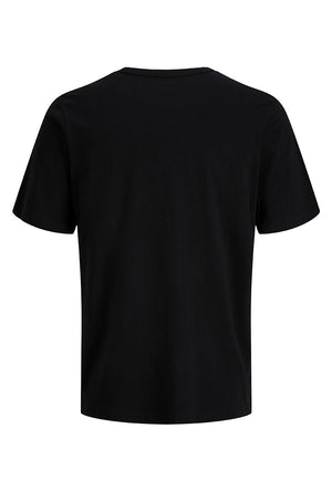 Back image of the Cleveland crew neck tee in black, by brand Jack&jones