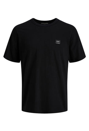 Front image of Cleveland crew neck tee in black, by brand Jack&jones