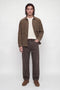 Front image of a model wearing the Connor crew neck knit in beige, by brand Jack&jones