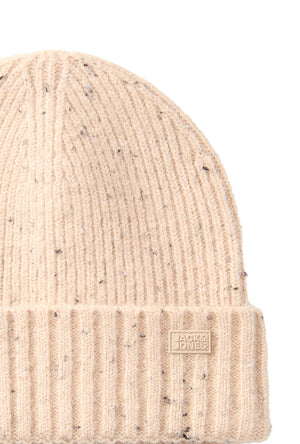 Front image of the Crush beanie in stone, by brand Jack&jones