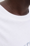 Close up image  of the Jack and jones daytona print tee in white, by brand Jack&jones