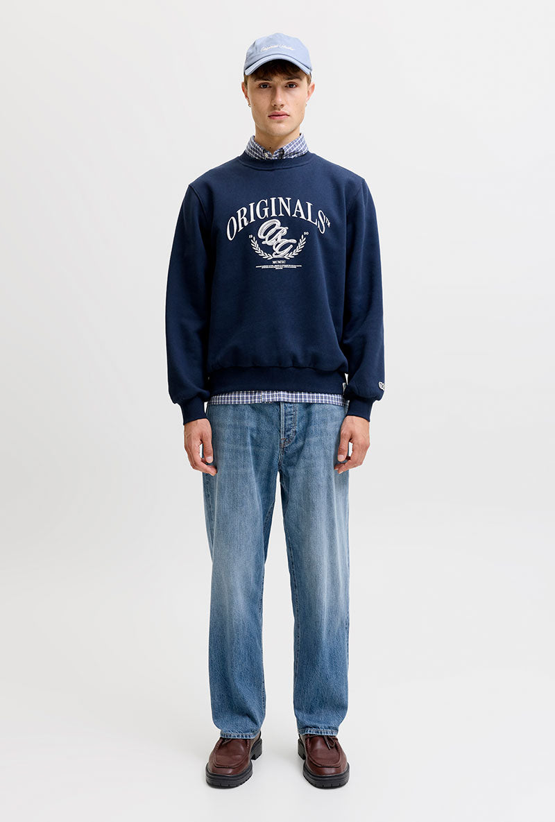 Front image of Eddie original jeans in denim, by brand Jack&jones