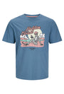 Image of JACK AND JONES ELIJAH CREW NECK TEE in blue, by brand JACK&JONES