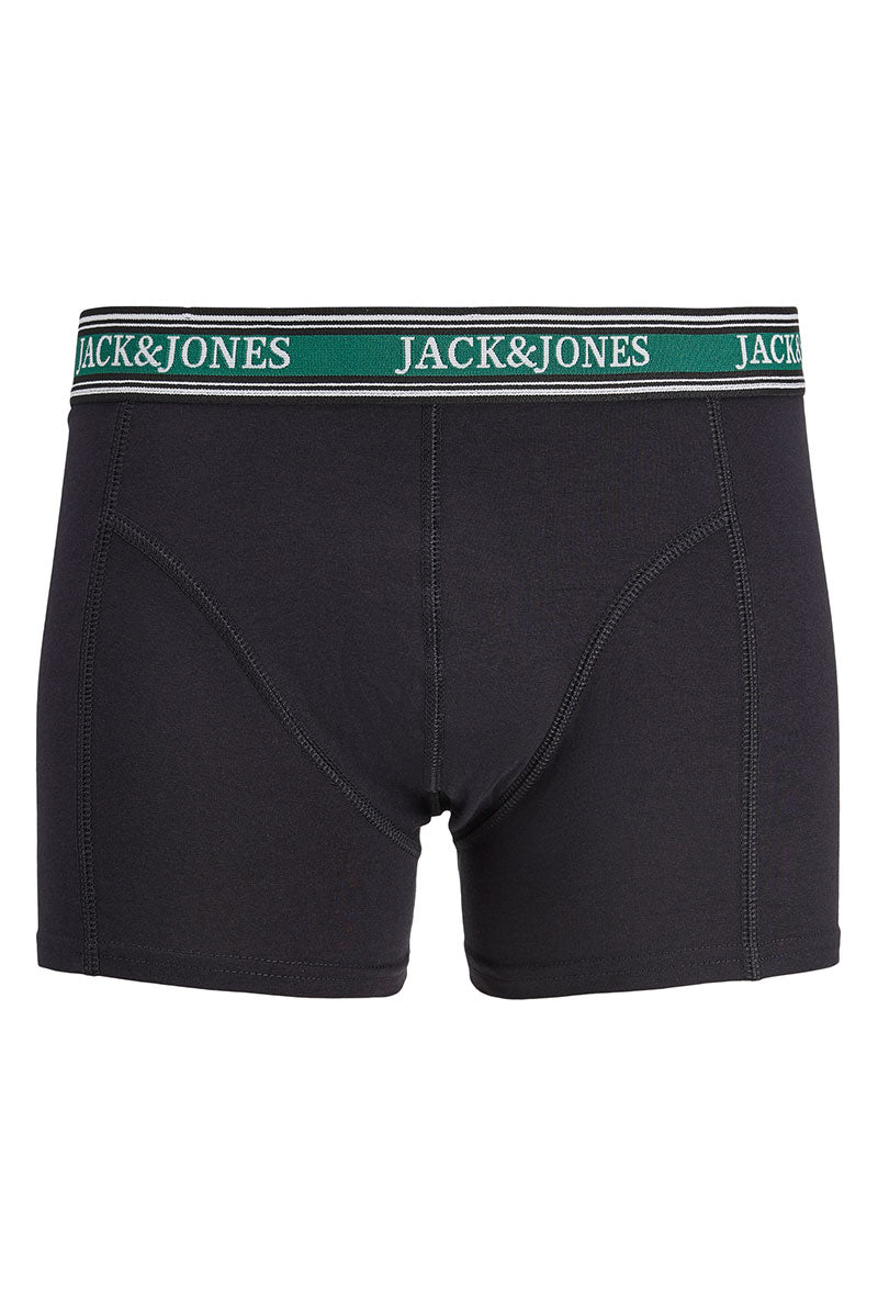 Front image of Faze solid 3 pk trunks in navy, by brand Jack&jones