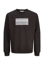 Image of FUSION BOX CREW NECK SWEAT in black, by brand JACK&JONES