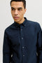 Front image of the Harvey oxford ls shirt in navy, by brand Jack&jones