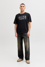 Image of JACK AND JONES JEFF LOGO TEE in black, by brand JACK&JONES