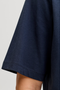 Close up image  of the Jack and jones jeff logo tee in navy, by brand Jack&jones