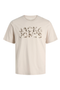 Product image of the Jack and jones jeff logo tee in stone, by brand Jack&jones