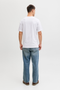 Back image of a model wearing the Jack and jones jeff logo tee in white, by brand Jack&jones