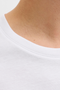 Close up image  of the Jack and jones jeff logo tee in white, by brand Jack&jones