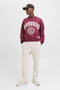 Front image of the Kane bradley uncuffed sweat pants in beige, by brand Jack&jones