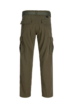 Back image of the Kane hudson belted cargo in khaki, by brand Jack&jones