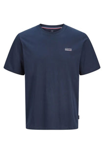 Front image of the Kyle ss crew neck tee in navy, by brand Jack&jones