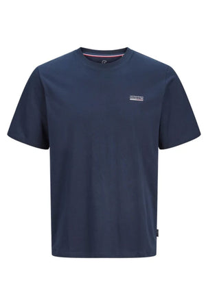 Front image of the Kyle ss crew neck tee in navy, by brand Jack&jones