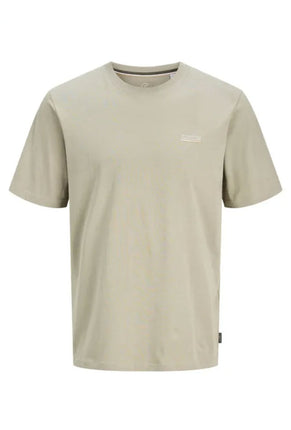 Front image of Kyle ss crew neck tee in khaki, by brand Jack&jones