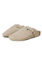 Front image of the Louis suede mule in beige, by brand Jack&jones