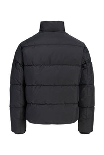 Back image of the Lupo puffer jacket in black, by brand Jack&jones