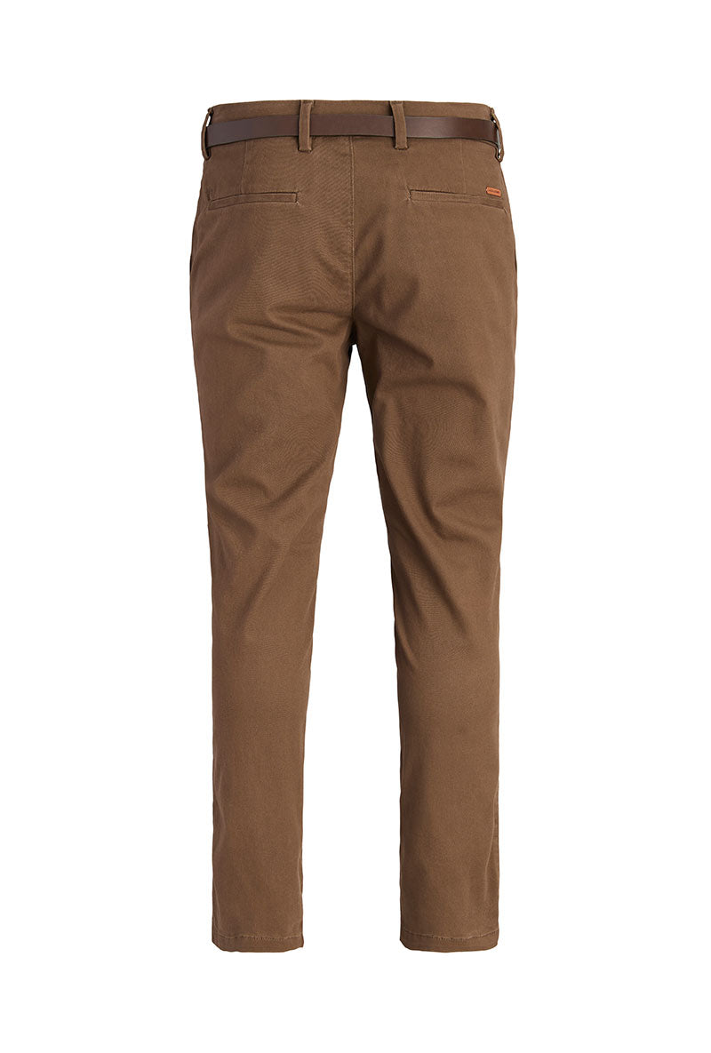 Back image of Marco adam belted chino in brown, by brand Jack&jones
