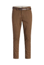 Image of MARCO ADAM BELTED CHINO in brown, by brand JACK&JONES