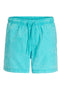Front image of the Maui vibrant wash swimshorts in blue, by brand Jack&jones