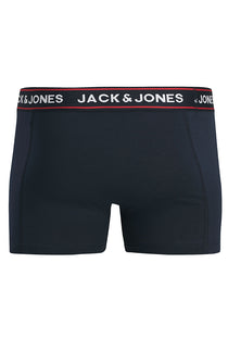 Front image of the Max solid 3 pack trunks in black, by brand Jack&jones