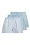Front image  of Jack and jones milano woven 3 pk trunks in light blue, by brand Jack&jones