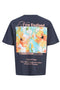 Back image of the Montauk back graphic tee in charcoal, by brand Jack&jones
