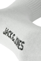 Close up image  of the Jack and jones nolan tennis socks 6 pk in white, by brand Jack&jones