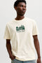 Front image of the Norrebro skyline tee in cream, by brand Jack&jones