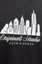 Front image of the Norrebro skyline tee in black, by brand Jack&jones