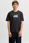 Front image of Norrebro skyline tee in black, by brand Jack&jones