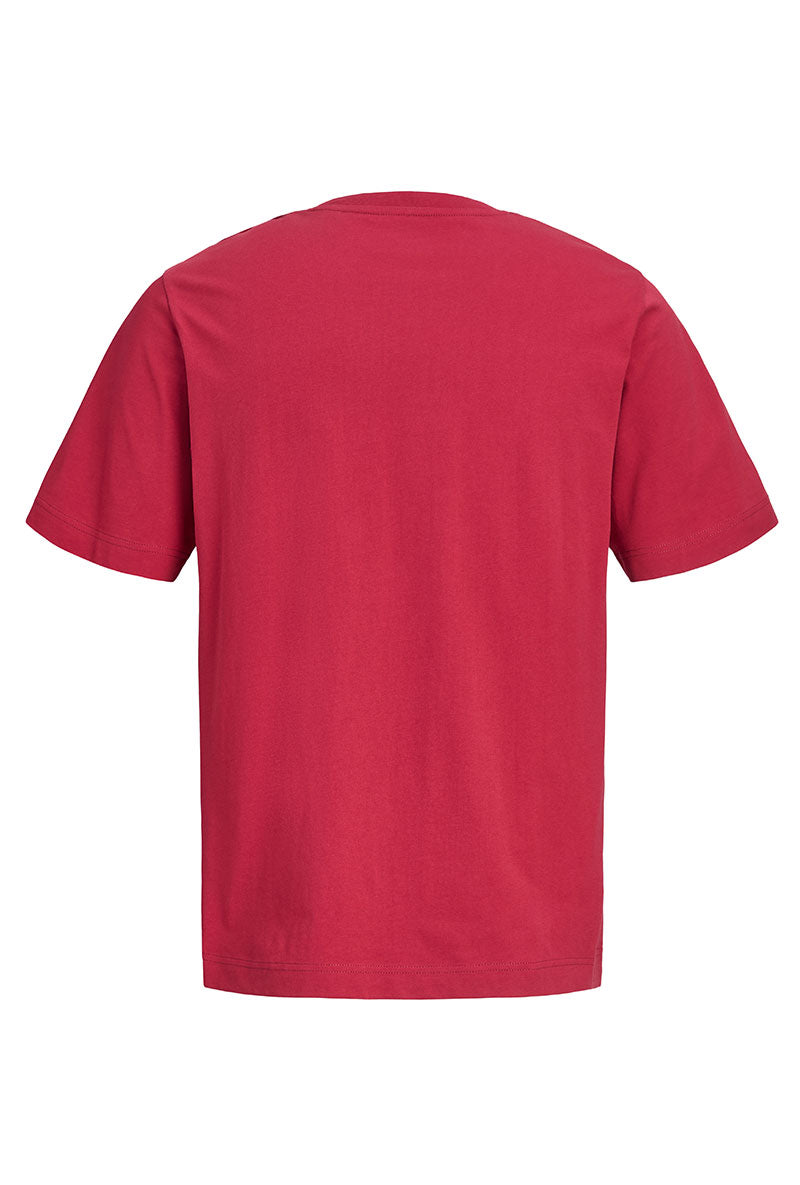 Back image of Norrebro skyline tee in red, by brand Jack&jones