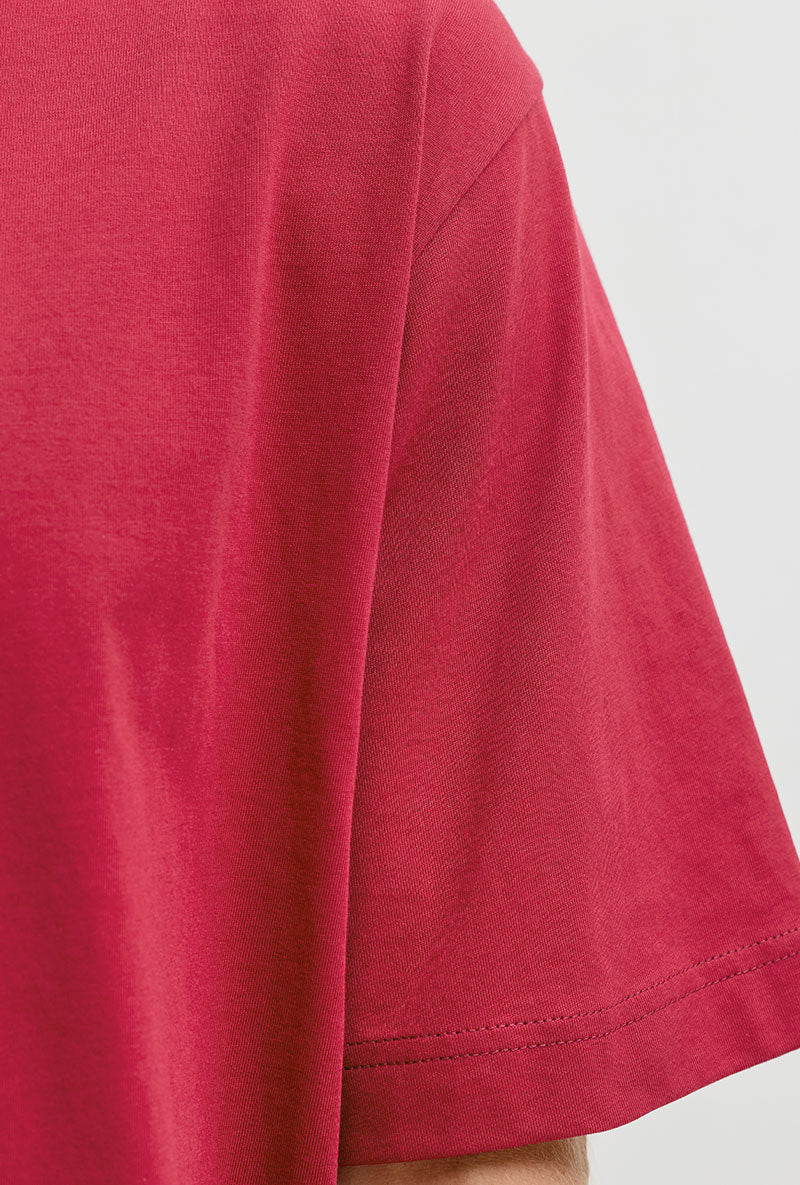 Front image of Norrebro skyline tee in red, by brand Jack&jones