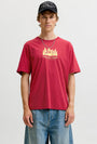 Image of NORREBRO SKYLINE TEE in red, by brand JACK&JONES