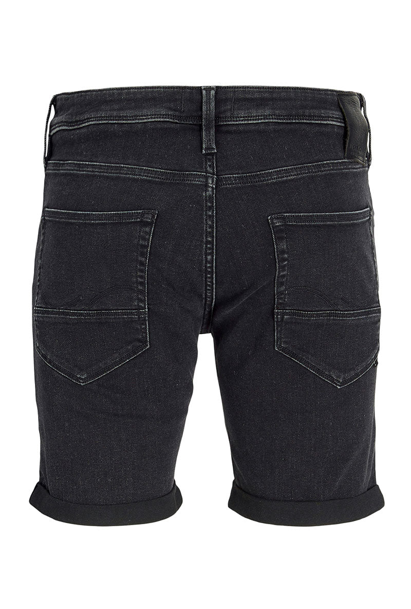 Back image of Rick jj fox denim shorts in black, by brand Jack&jones