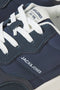 Front image of the Romano combo sneaker in navy, by brand Jack&jones