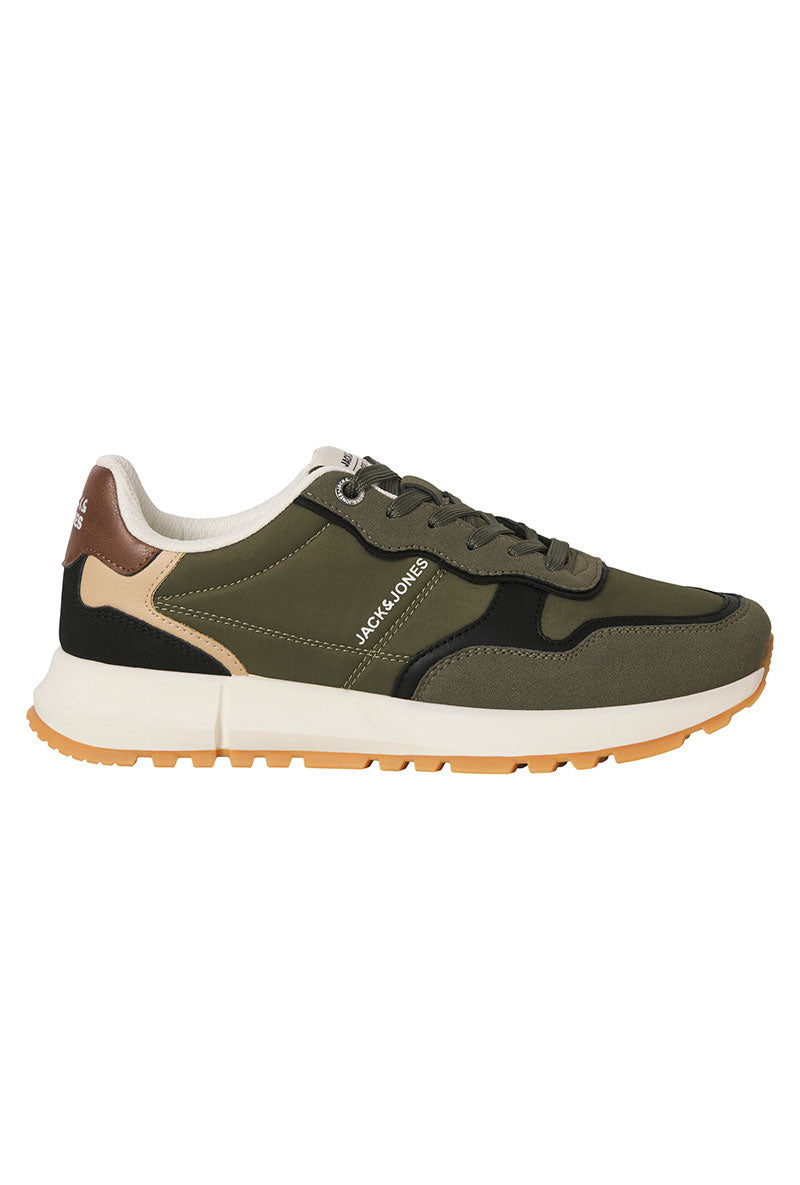 Front image of Romano combo sneaker in olive, by brand Jack&jones