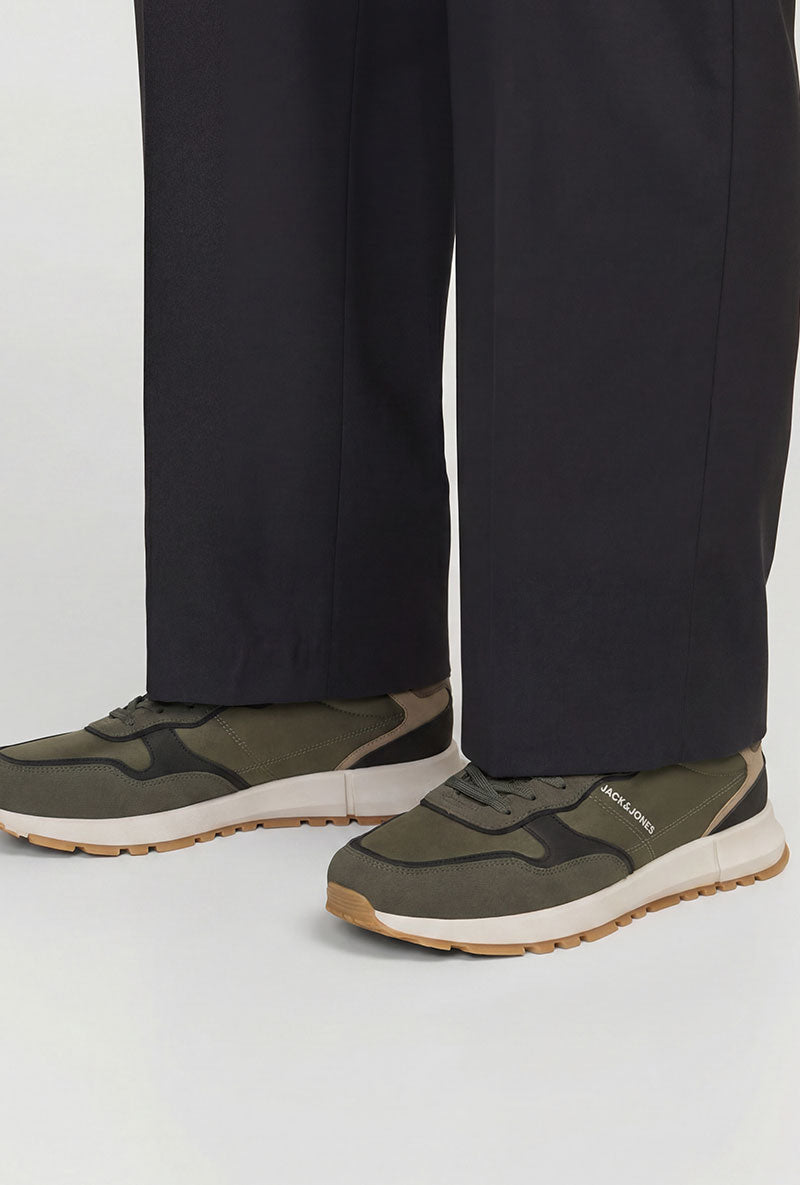 Front image of Romano combo sneaker in olive, by brand Jack&jones