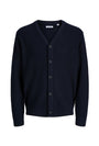 Image of SAGE VNECK KNIT CARDIGAN in navy, by brand JACK&JONES